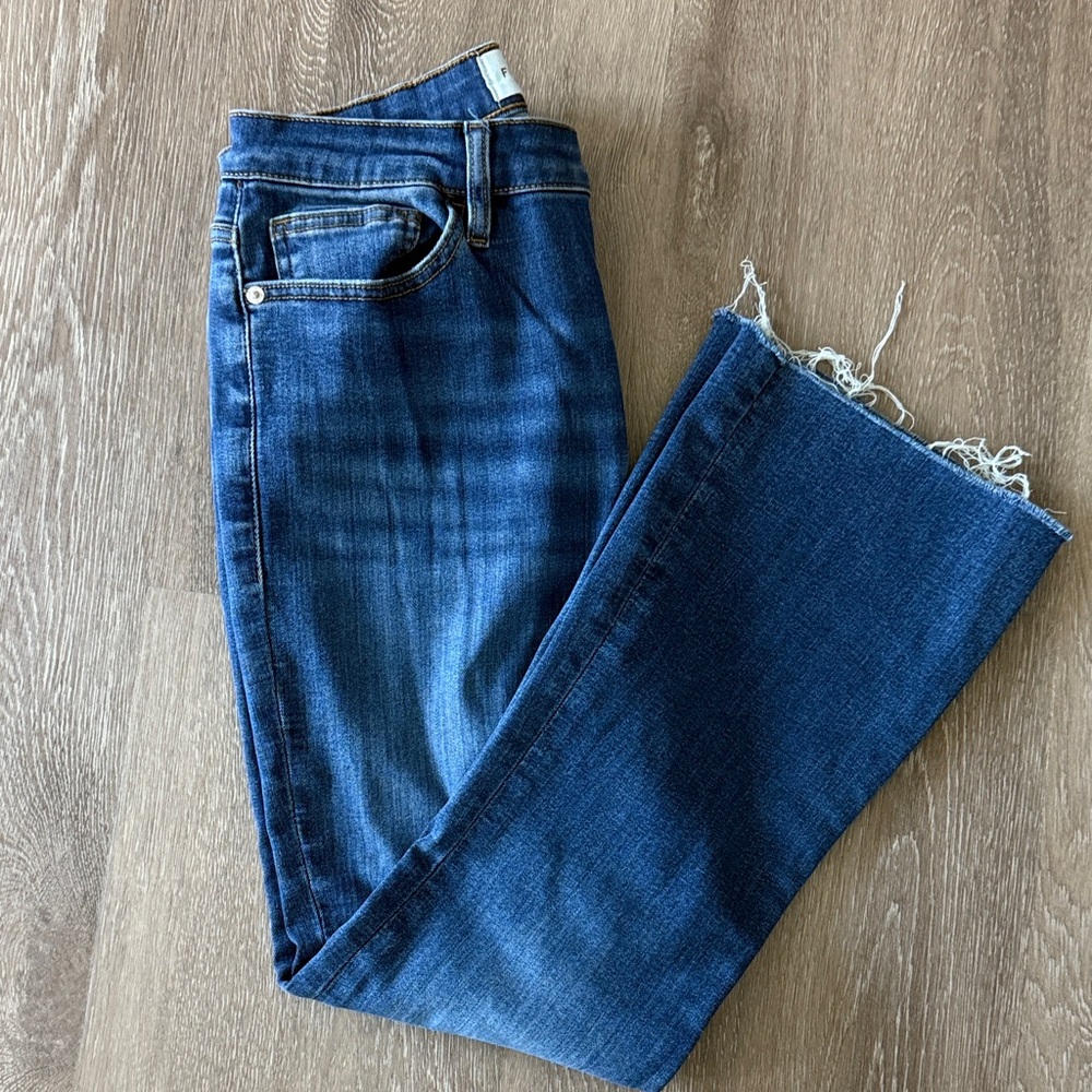 Frame Denim Le Crop Mini Boot Dark Blue Flare Jeans
